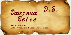 Damjana Belić vizit kartica